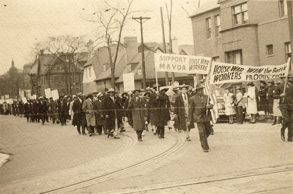 March in Detroit in support of housing for black workers during WW 2 in the Sojourner Truth Housing Project.