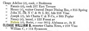 Some of the Athens Cleages in the Chattanooga City Directory. 1902. 