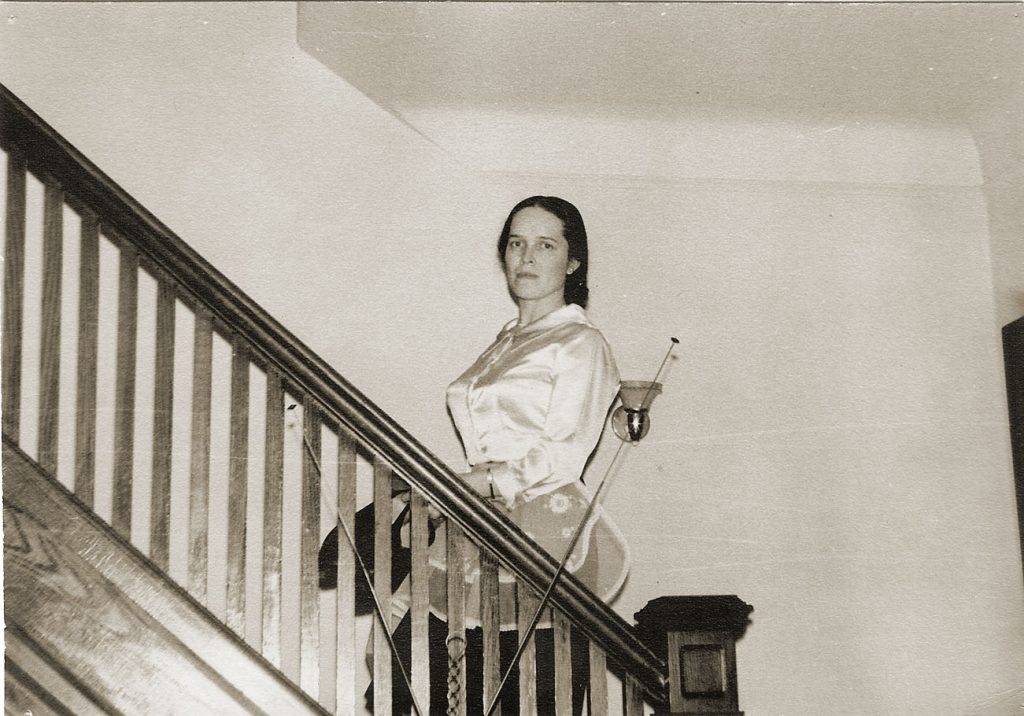 doris on stairs